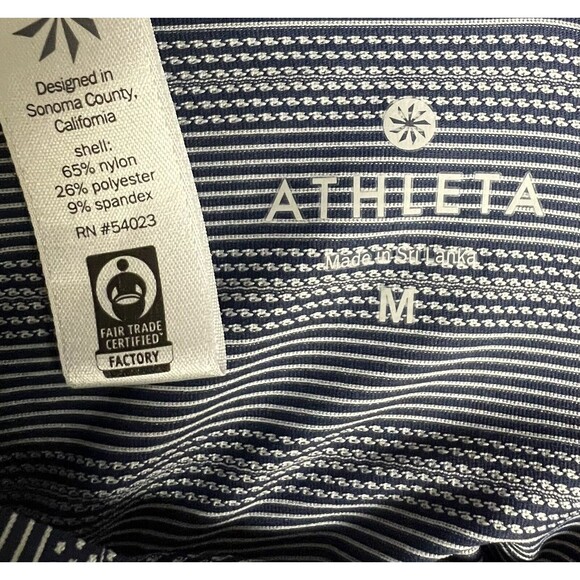 Athleta Oversized Navy Blue White Tank Top RN #54023  S75599 Medium EUC - Picture 6 of 7
